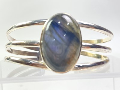 Lot 736 - MODERN SILVER BANGLE AND OTHER JEWELLERY