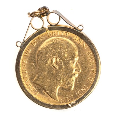 Lot 1 - EDWARD VII GOLD SOVEREIGN