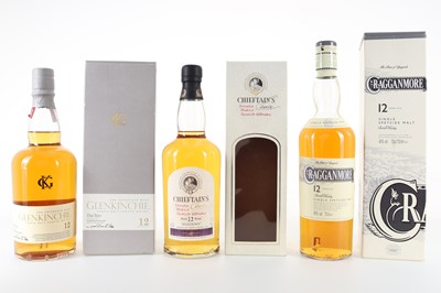 Lot 388 - CRAGGANMORE 12 YEAR OLD, GLENKINCHIE 12 YEAR OLD AND DUFFTOWN 12 YEAR OLD CHIEFTAIN'S