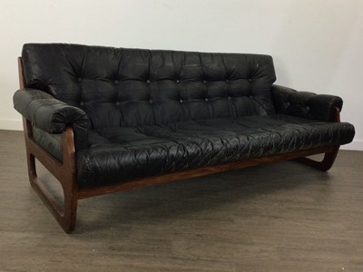 Lot 776 - MID CENTURY TEAK FRAMED THREE PIECE SUITE