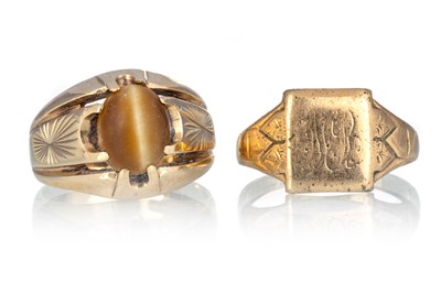 Lot 408 - TWO GOLD DRESS RINGS