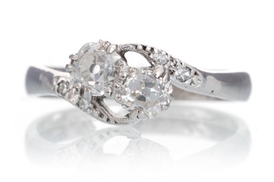 Lot 409 - DIAMOND TWO STONE RING