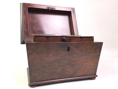 Lot 132 - VICTORIAN MAHOGANY TEA CADDY