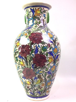 Lot 138 - LARGE IZNIK STYLE POLYCHROME VASE