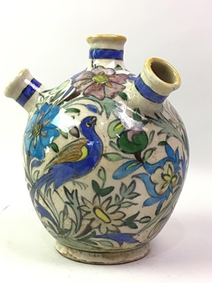 Lot 139 - IZNIK STYLE POLYCHROME OVIFORM VASE