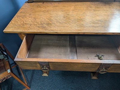 Lot 459 - IN THE MANNER OF SHAPLAND & PETTER, ARTS & CRAFTS OAK SIDE CABINET