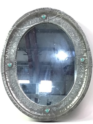 Lot 150 - PAIR OF ARTS & CRAFTS STYLE PEWTER WALL MIRRORS