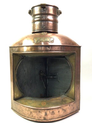 Lot 164 - LARGE SHIPS COPPER LANTERN