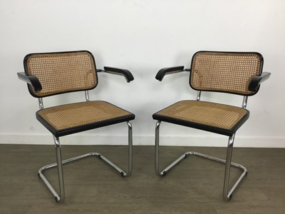 Lot 473 - AFTER MARCEL BREUER, PAIR OF CESCA B64 ARMCHAIRS