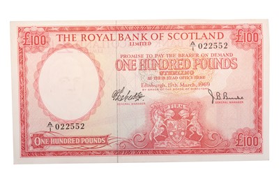 Lot 8 - THE ROYAL BANK OF SCOTLAND ONE HUNDRED POUNDS BANKNOTE