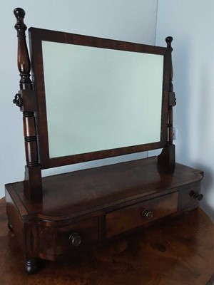 Lot 348 - VICTORIAN WALNUT DRESSING MIRROR