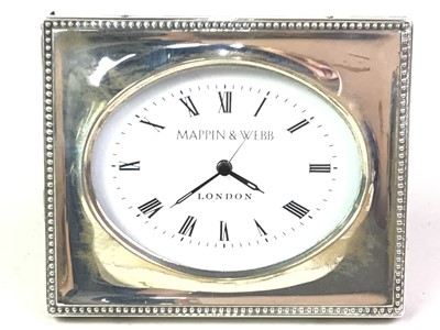 Lot 320 - MAPPIN & WEBB SILVER ALARM CLOCK