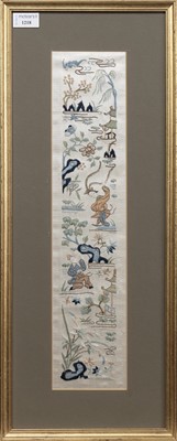 Lot 1218 - CHINESE SILK PANEL