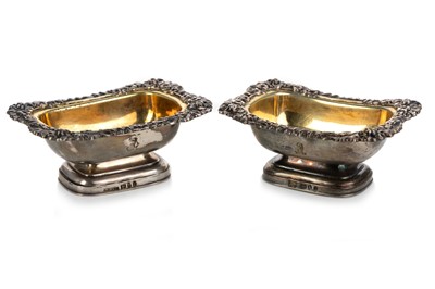 Lot 815 - MATCHED PAIR OF GEORGE III SILVER GILT OPEN SALTS