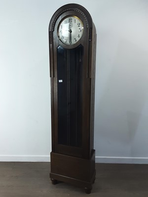 Lot 302 - OAK ART DECO LONGCASE CLOCK