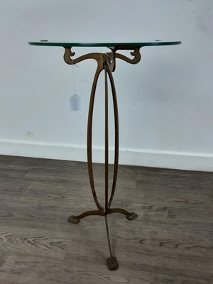 Lot 1399 - ART NOUVEAU BRASS TABLE