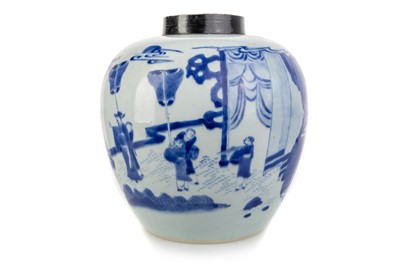 Lot 1212 - CHINESE BLUE AND WHITE JAR