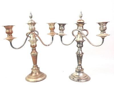 Lot 249 - PAIR OF SHETLAND PLATE CANDELABRA