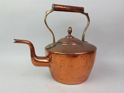 Lot 247 - VICTORIAN COPPER TEA KETTLE