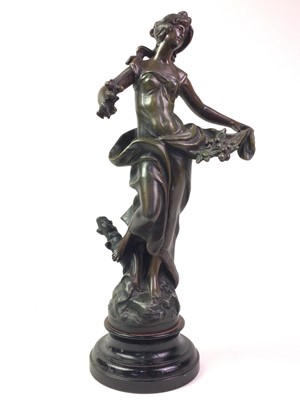 Lot 386 - BRONZED SPELTER FIGURE