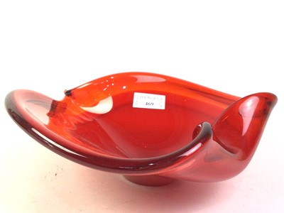 Lot 469 - VINTAGE RED GLASS BOWL