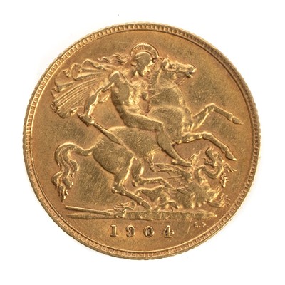 Lot 25 - EDWARD VII GOLD HALF SOVEREIGN