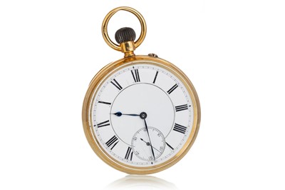 Lot 803 - EIGHTEEN CARAT GOLD OPEN FACE POCKET WATCH