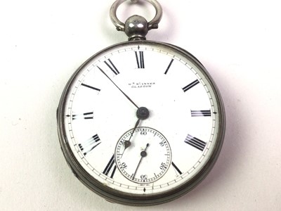 Lot 498 - SILVER OPEN FACED POCKET WATCH