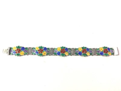 Lot 502 - SILVER AND ENAMEL BRACELET