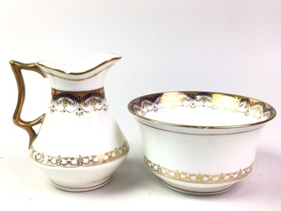 Lot 413 - BLUE AND GILT DECORATED TEA SERVICE