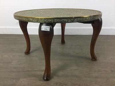 Lot 418 - BRASS TOPPED OCCASIONAL TABLE