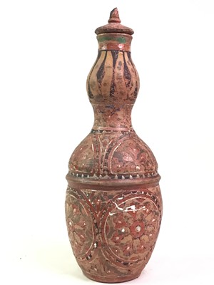 Lot 414 - MOROCCAN POTTERY FLASK AND VASE