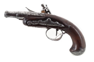 Lot 4 - CANNON BARREL FLINTLOCK POCKET PISTOL