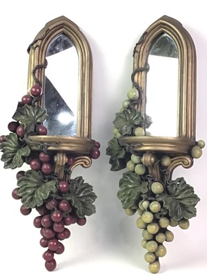 Lot 570 - PAIR OF MIRRORED WALL BRACKETS