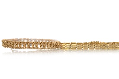 Lot 423 - TWO GOLD BRACELETS