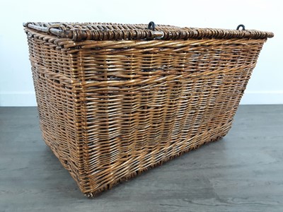 Lot 439 - WEAVED CANE WICKER BASKET