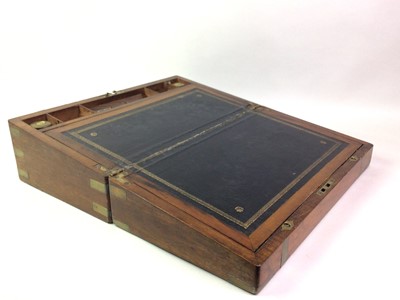 Lot 580 - VICTORIAN WALNUT WRITING SLOPE