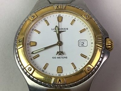 Lot 609 - GENT'S LONGINES BI METAL WRIST WATCH