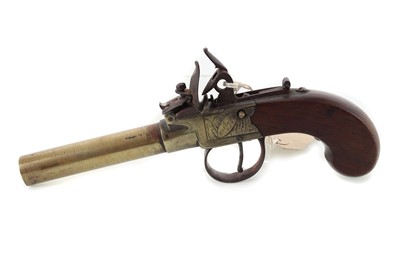 Lot 24 - BOXLOCK FLINTLOCK PISTOL