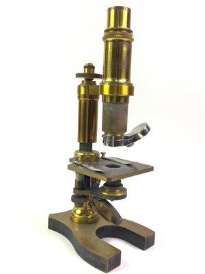 Lot 617 - BRASS MONOCULAR MICROSCOPE