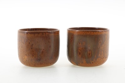 Lot 108 - 2 CAITLIN BOWBEER GLAZED DIMPLE CUPS