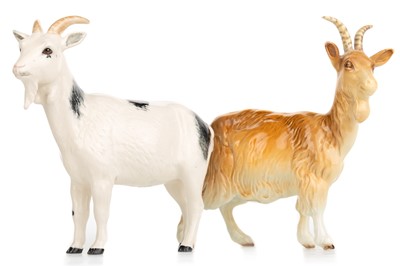 Lot 1476 - BESWICK, TWO BILLY GOAT FIGURES