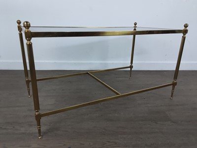 Lot 516 - NEST OF THREE BRASS TABLES