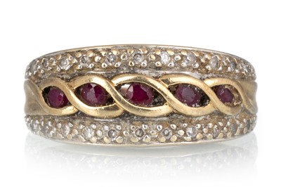 Lot 468 - RUBY AND DIAMOND BAND