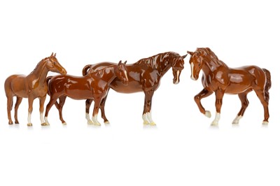 Lot 1482 - BESWICK, FOUR HORSE FIGURES