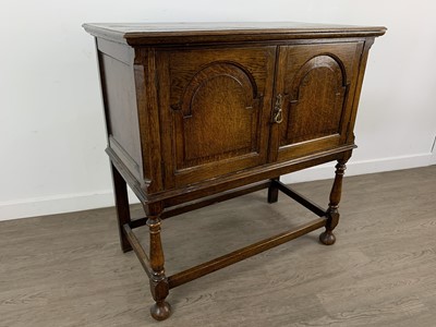 Lot 696 - OAK TWO DOOR SIDE CABINET