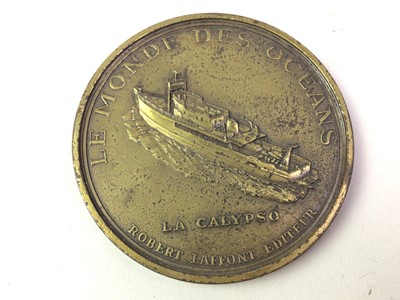 Lot 773 - JACQUES YVES COUSTEAU BRONZED MEDALLION