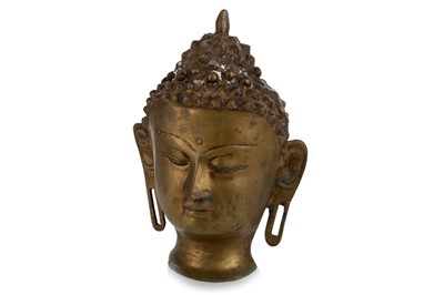 Lot 1234 - GILT METAL BUDDHA BUST