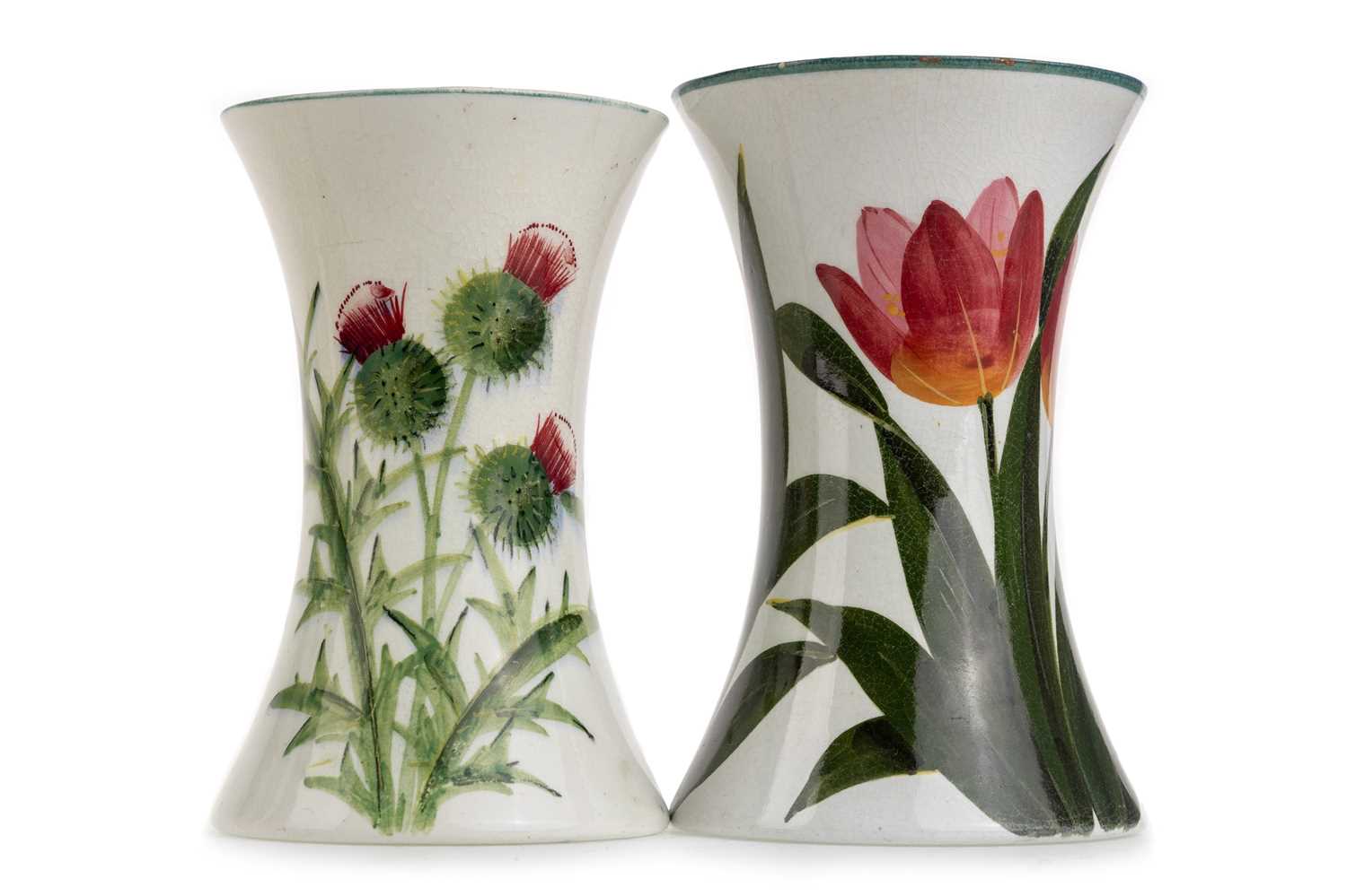 Lot 1564 - WEMYSS, TWO BEAKER VASES