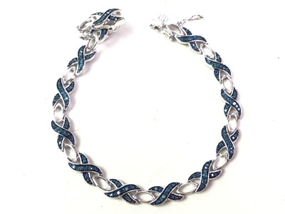 Lot 4 - TWO TREATED BLUE DIAMOND BRACELETS